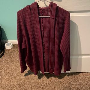 American Eagle Burgundy Cardigan